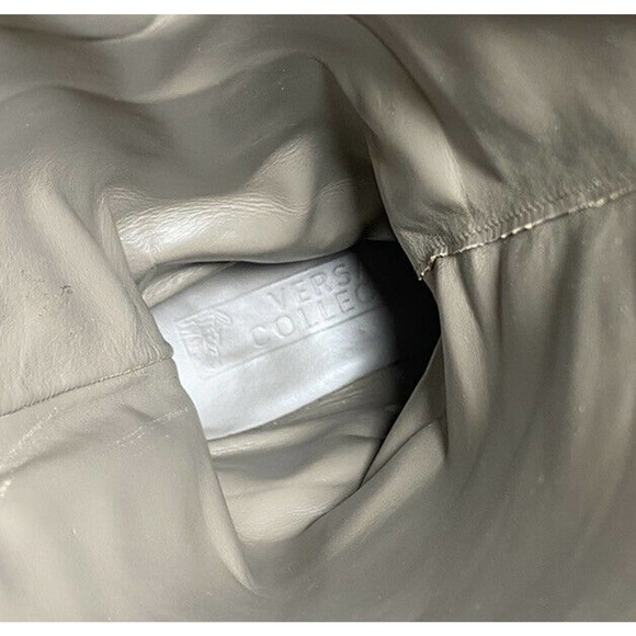 Versace Collection Black Leather Riding Boots Strap Gold Medusa Head 36 Size 5.5 - Picture 10 of 10